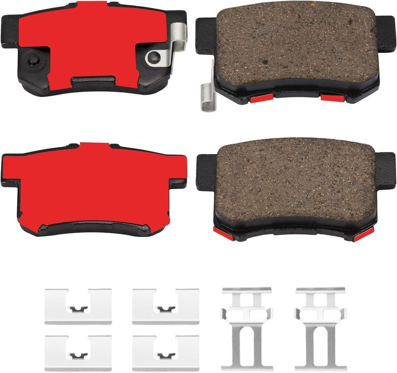 SUPLABEL HZ536H Ceramic Disc Brake Pad Set Compatible With Select Acura CL, EL, RDX, RL, TL, Integra,Legend; Honda CR-V,Element,Odyssey; Isuzu Oasis; REAR - Image 1